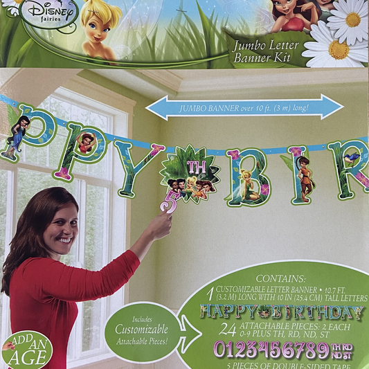 Disney Tinkerbell Fairies Jumbo Add-An-Age Banner Birthday Party Supplies