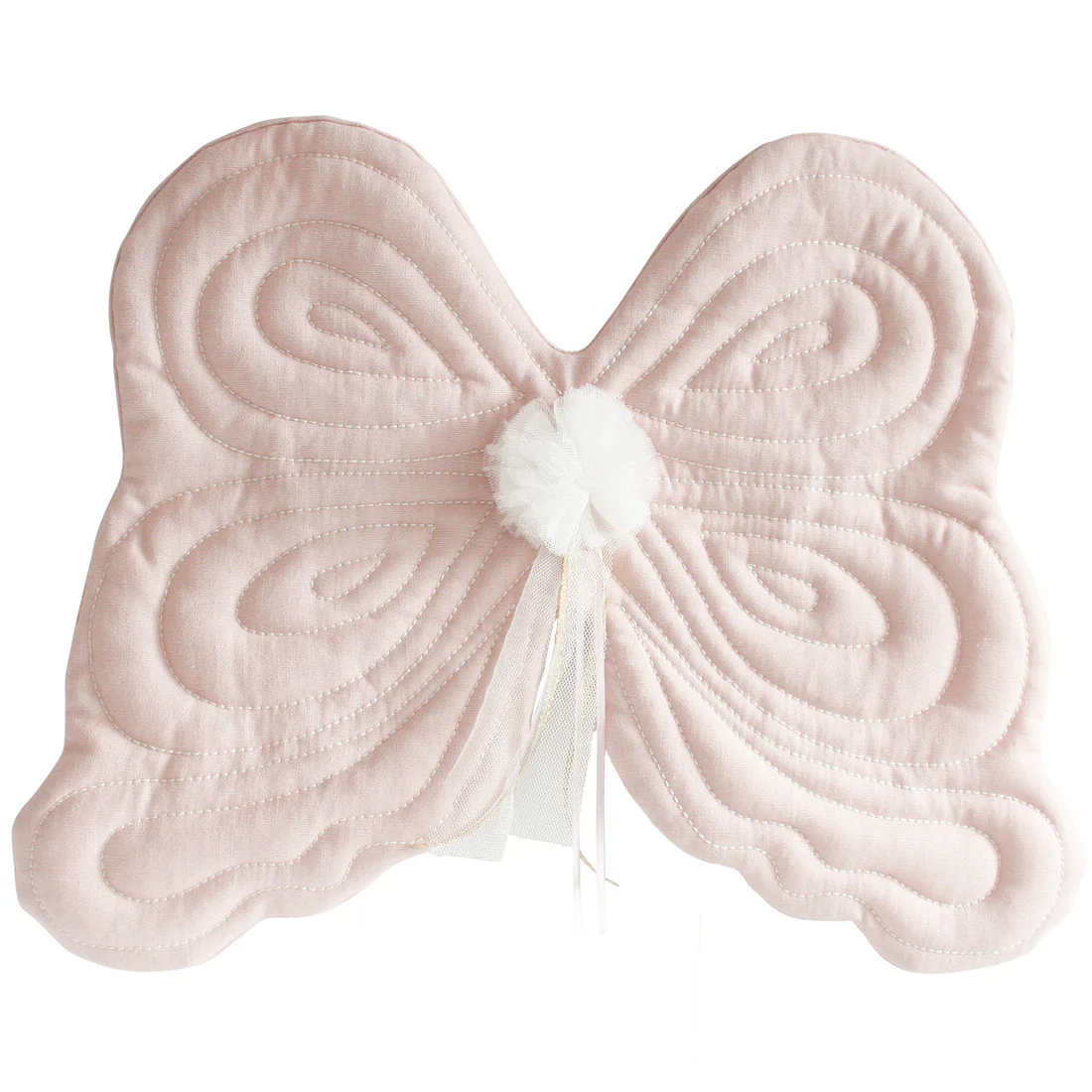 Pink butterfly wings with a white center on a white background