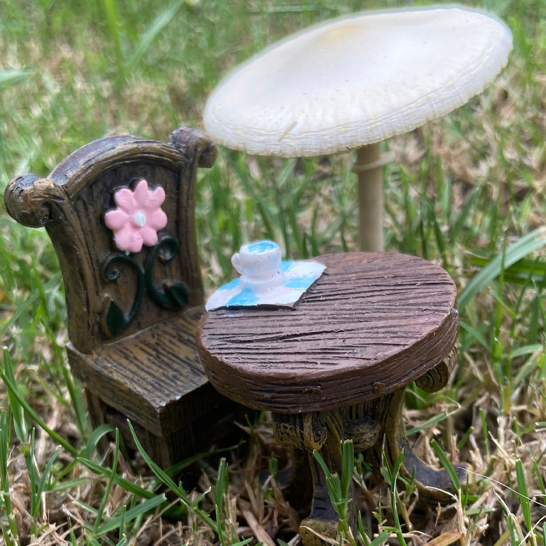Enchanted Miniature Fairy Garden Table and Chair Set