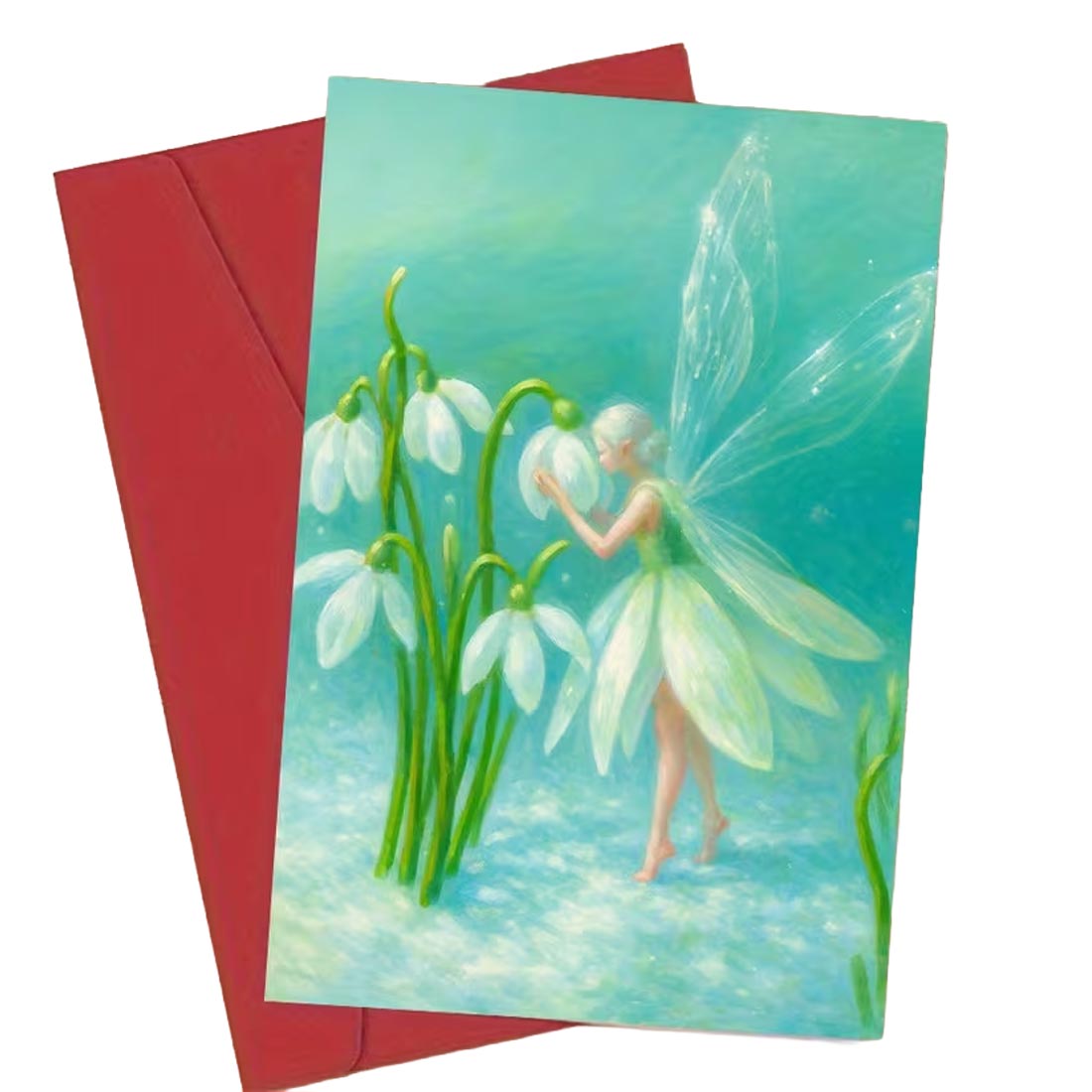 Fairy and Snowdrops Greeting Card