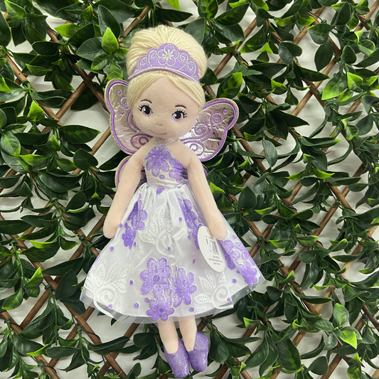 Fairy Ballerina Aurora Purple Floral Plush Doll