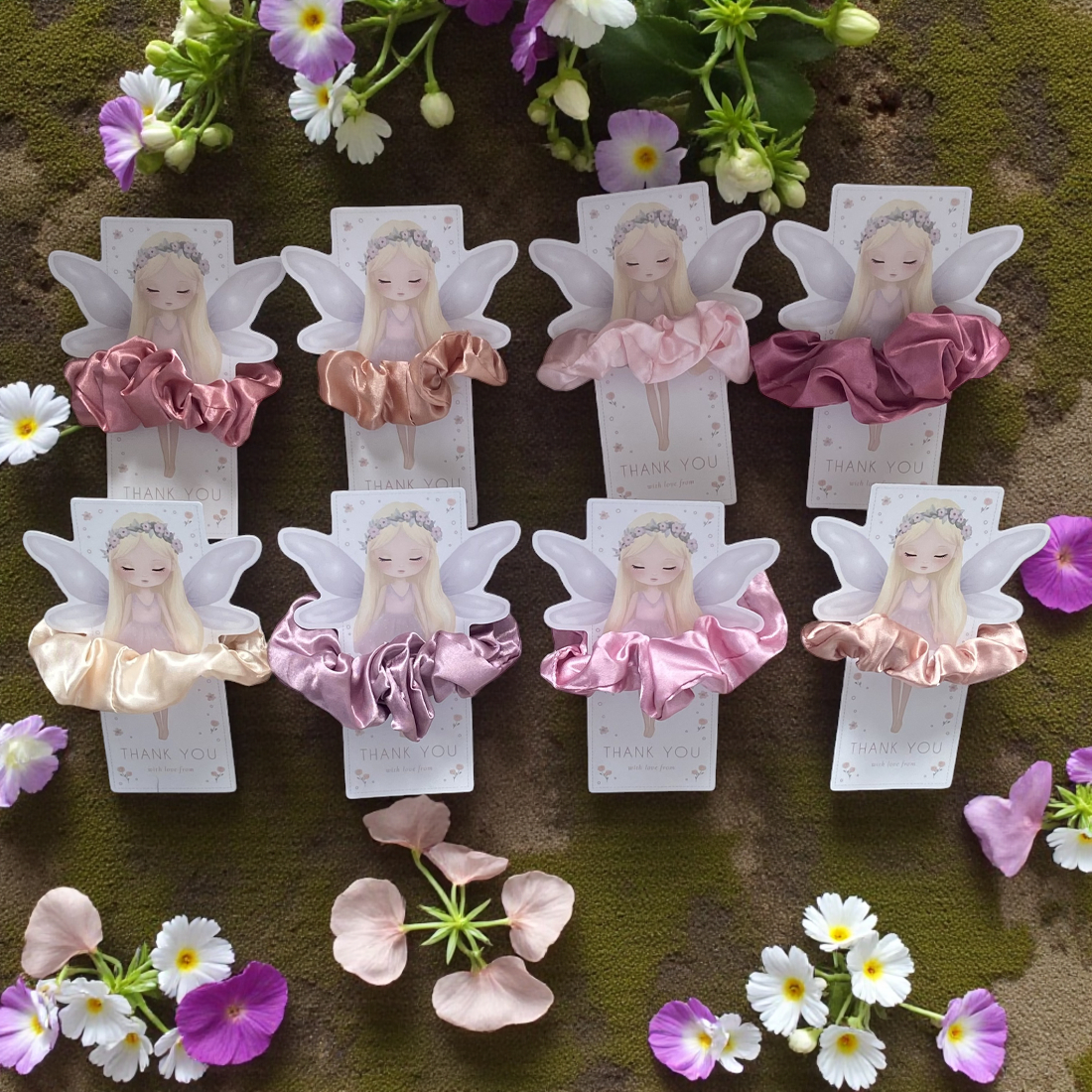 Fairy Ballerina Scrunchie and Card Set of 8