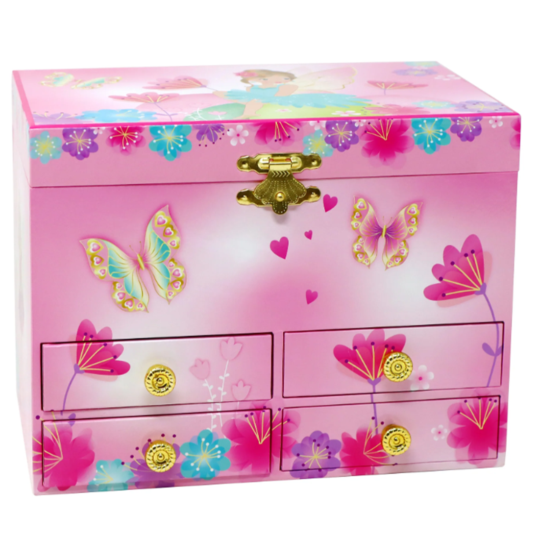 Fairy Butterfly Friends Large Musical Jewellery Box