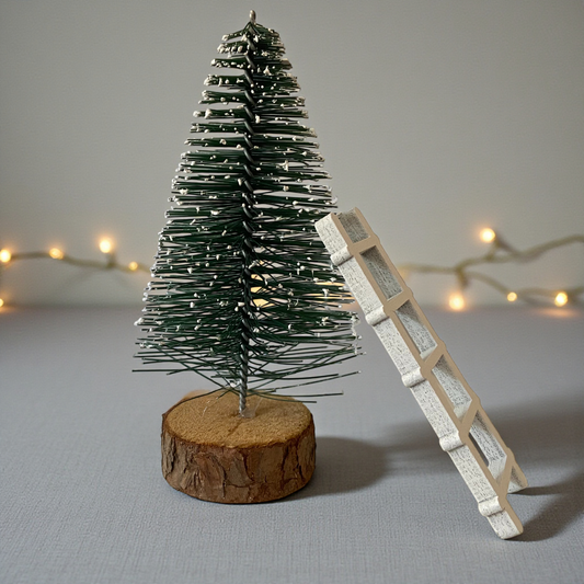 Fairy Door Christmas Tree and White Ladder