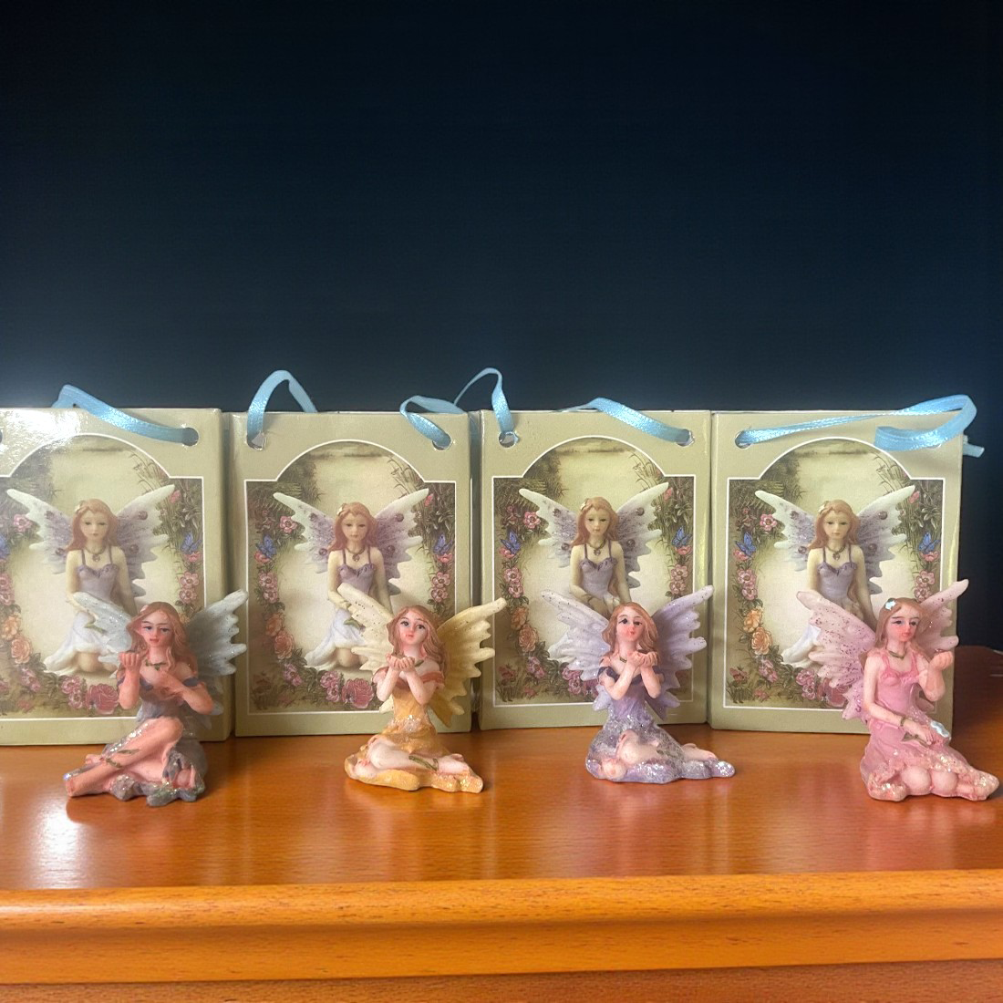 Fairy Figurine Holding a Crystal in a Gift Bag