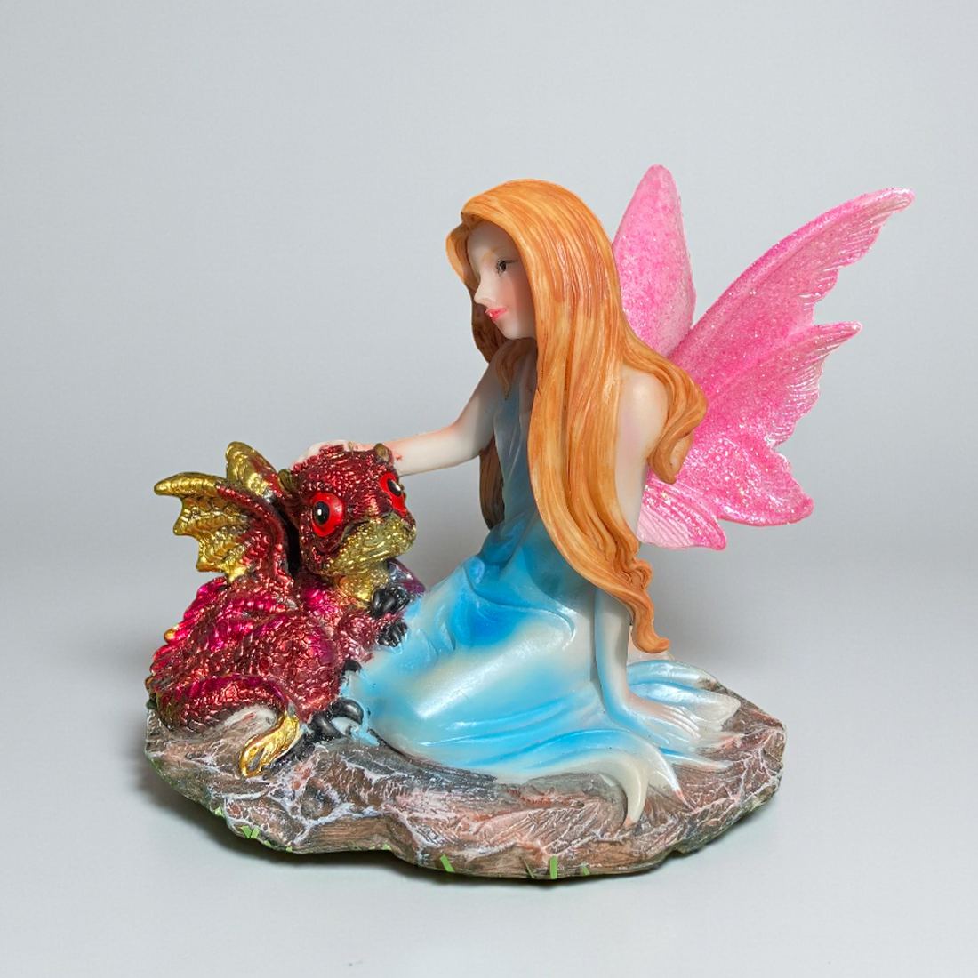 Fairy Figurine With a Dragon