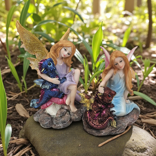 Fairy Figurine With a Dragon