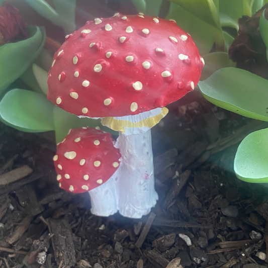 Fairy Garden Double Mushroom Stake