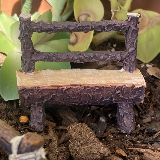Fairy Garden Log Bench