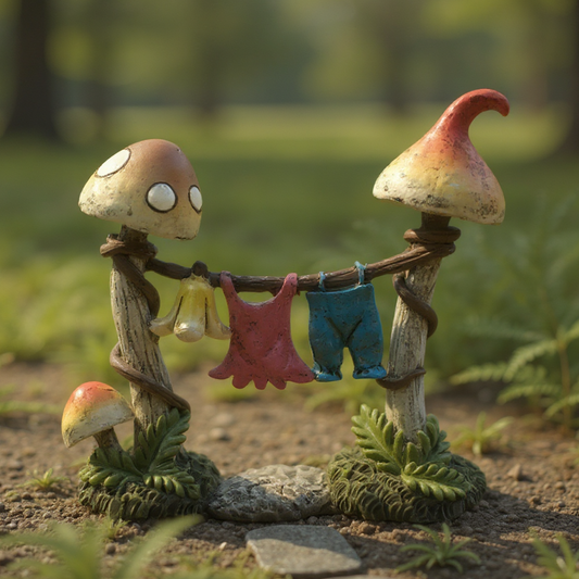 Fairy Garden Mushroom Clothes Line