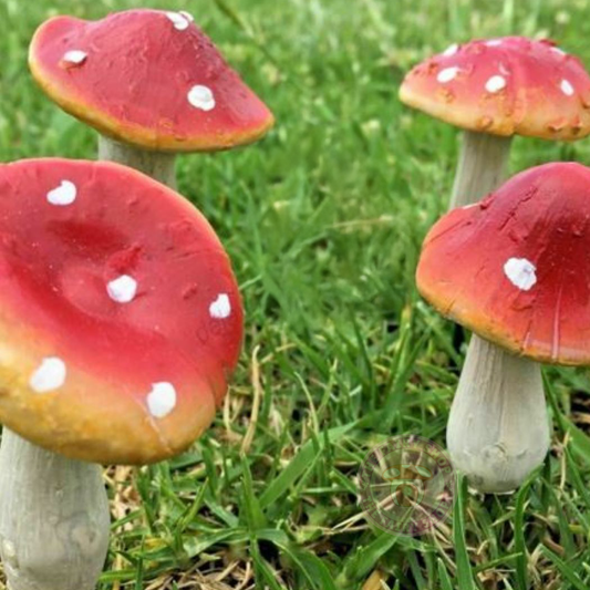 Fairy Garden Mushroom Stakes Set of Four