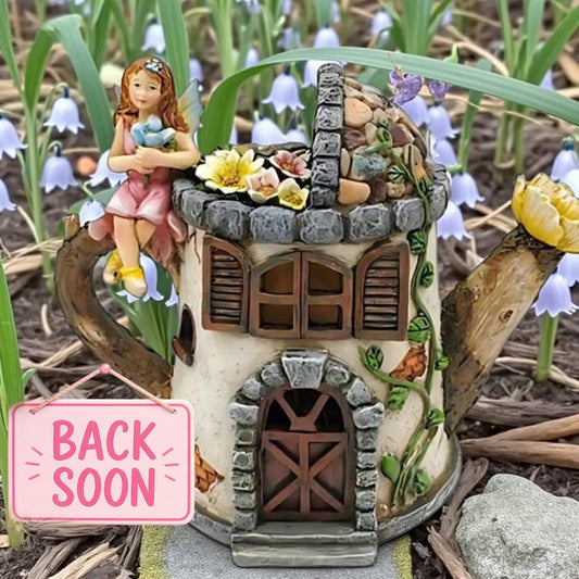 Fairy Garden Solar Watering Can House