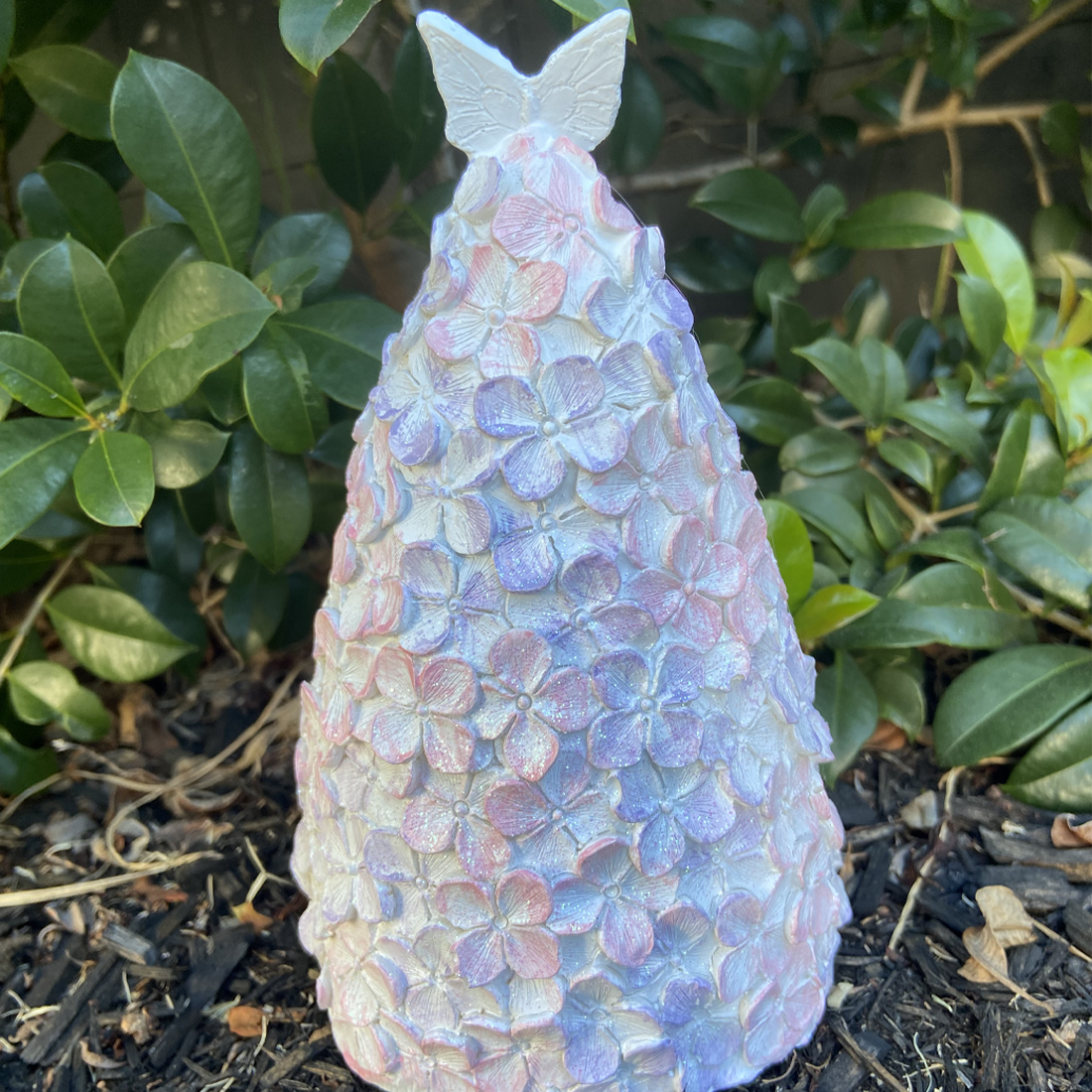 Fairy in a Light Up Pink and Purple Floral Cave