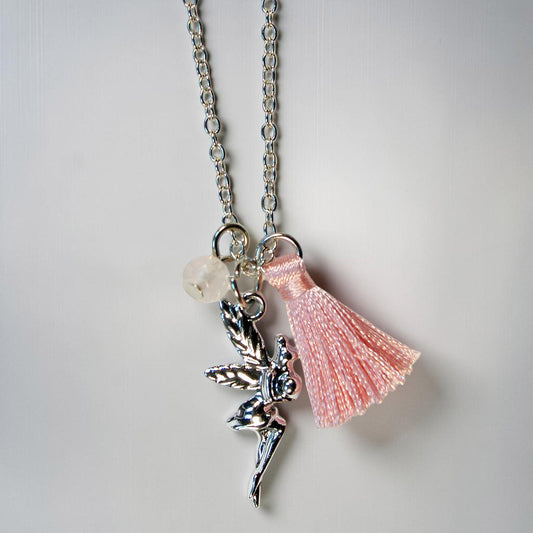 Fairy Necklace With Pink Tassle and Gem