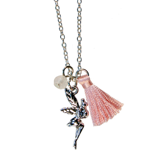 Fairy Necklace With Pink Tassle and Gem