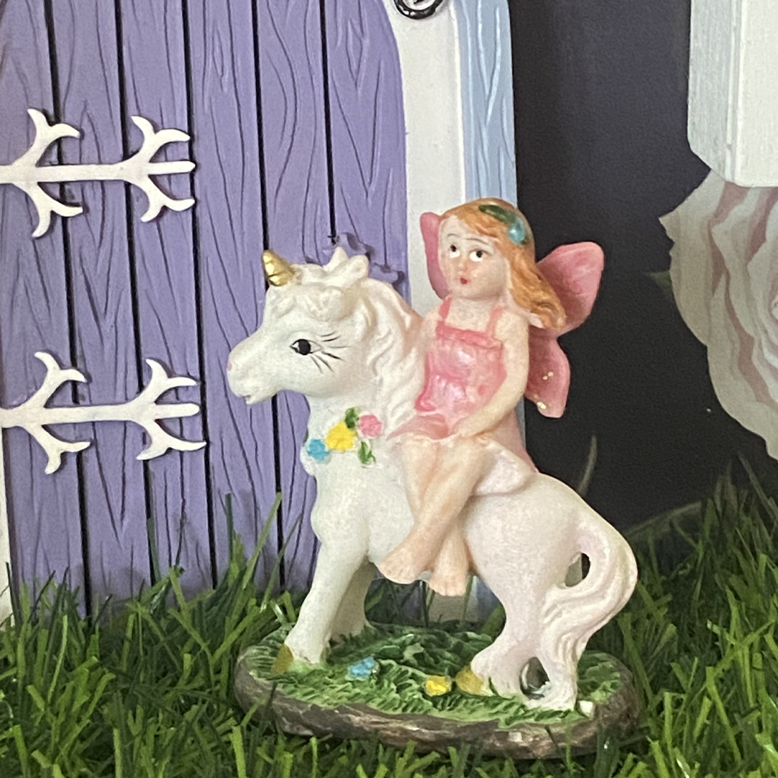 Fairy with Her Unicorn Friend Figurine