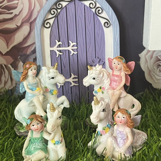Fairy with Her Unicorn Friend Figurine