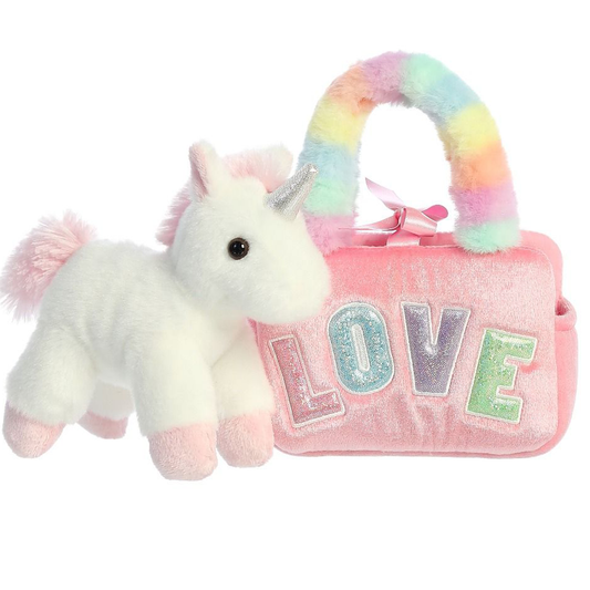 Fancy Pals Rainbow Love Unicorn Plush Handbag