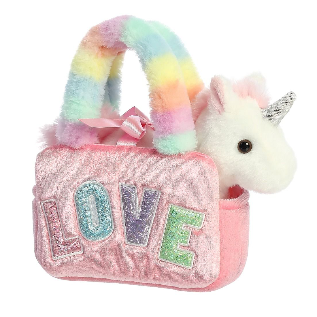 Fancy Pals Rainbow Love Unicorn Plush Handbag
