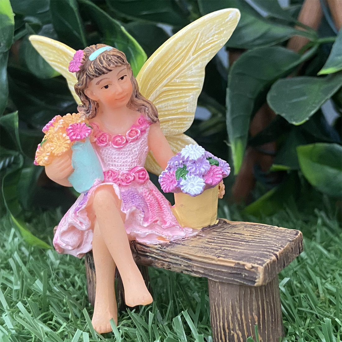 Flower Fairy Caroline With Flowers and Her Puppy Set
