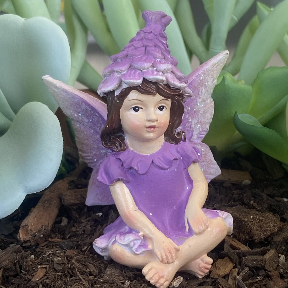 Flower Petal Sitting Fairy Figurines