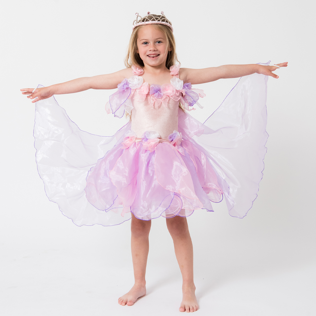 Girls Forest Fairy Dress - Pale Pink and Lilac