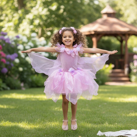Girls Pink and Lilac Forest Fairy Dress