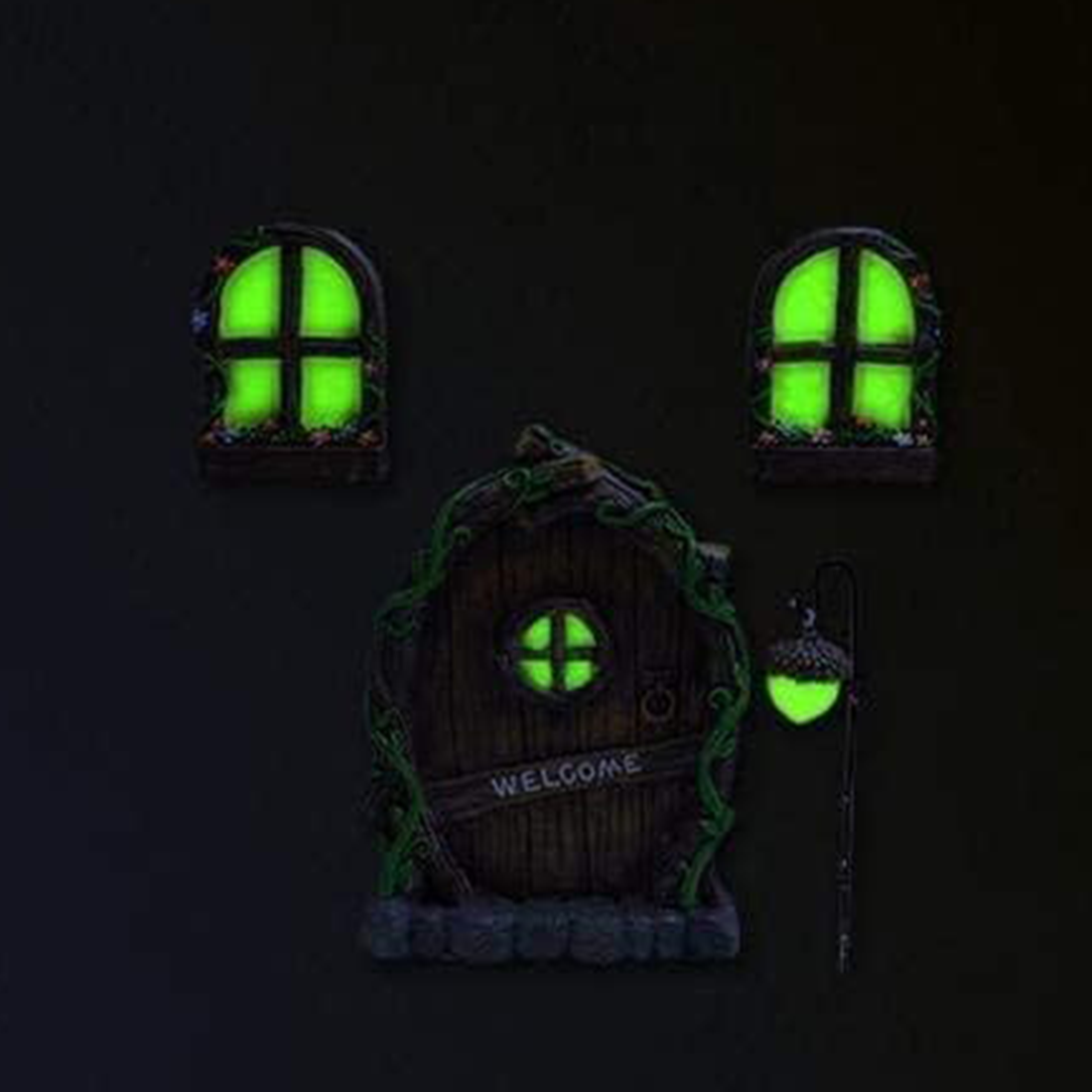 Glow in The Dark Fairy Door Windows and Lantern