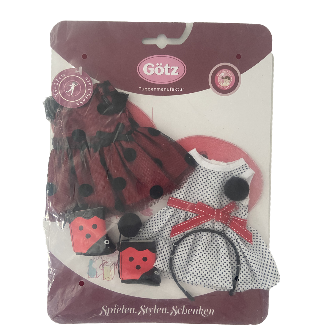 Gotz Dolls Clothing/Accessory Set Size XS Ladybug
