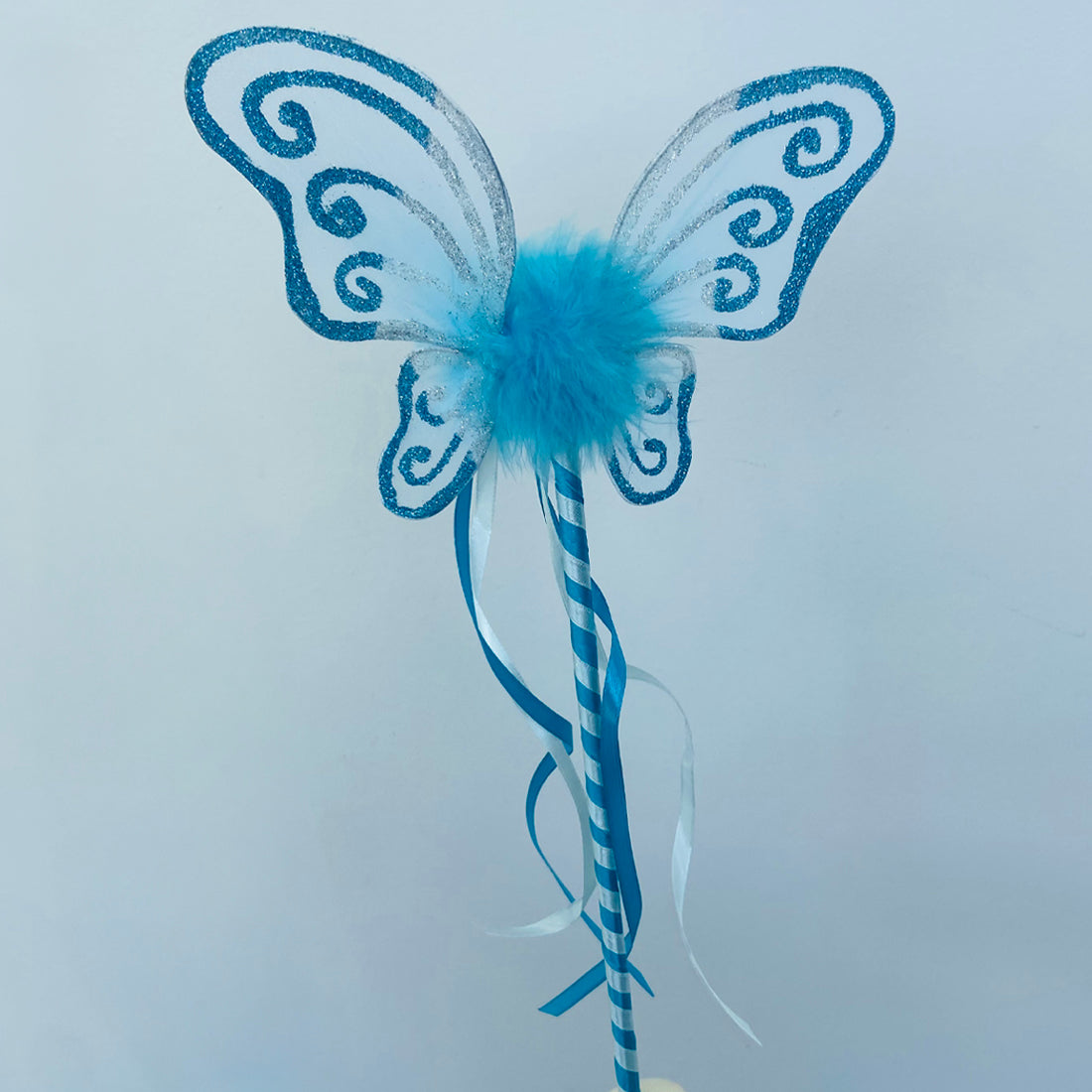 Handmade Blue Butterfly Glitter Fairy Wand