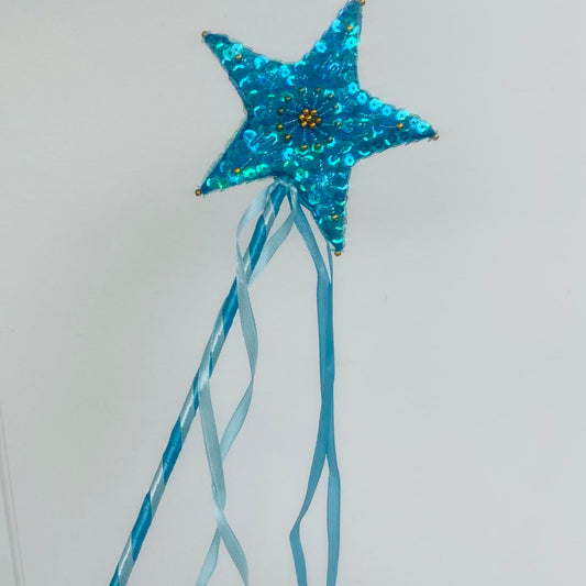 Handmade Fairy Blue Sequin Star Wand