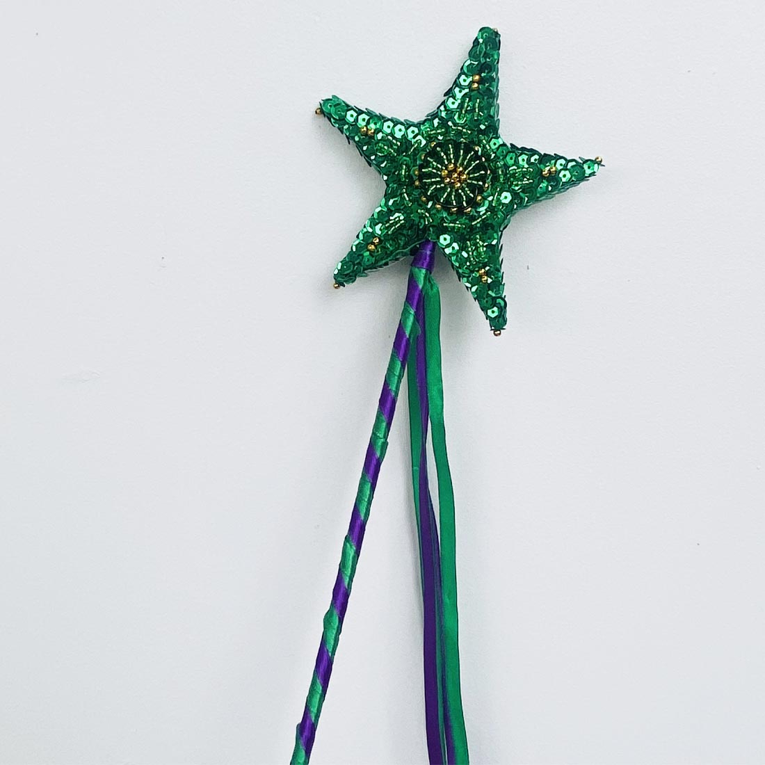 Handmade Fairy Green Sequin Star Wand