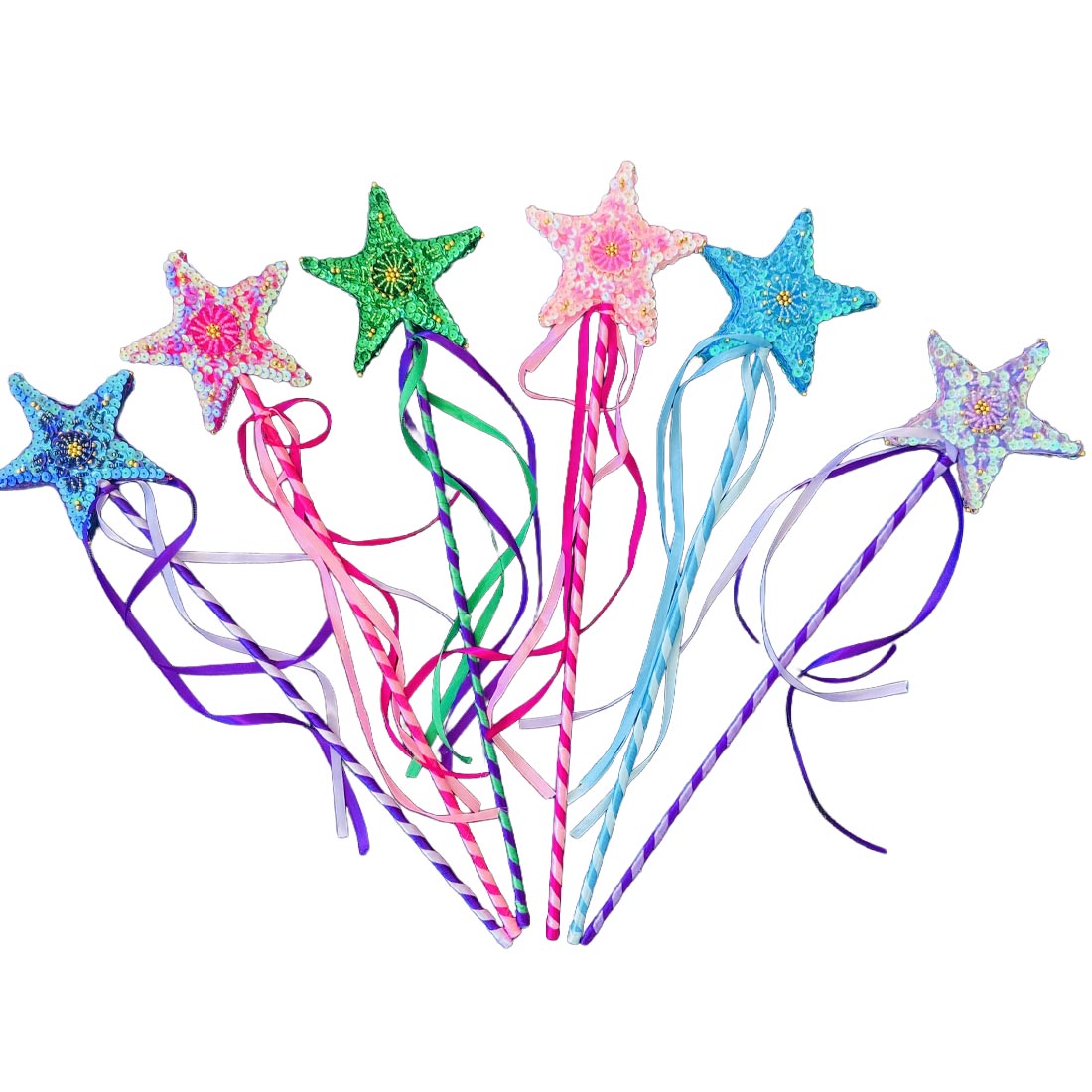 Handmade Fairy Pink Sequin Star Wand