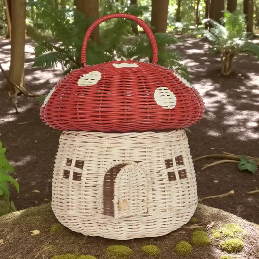 Handmade Rattan Toadstool House Handbag