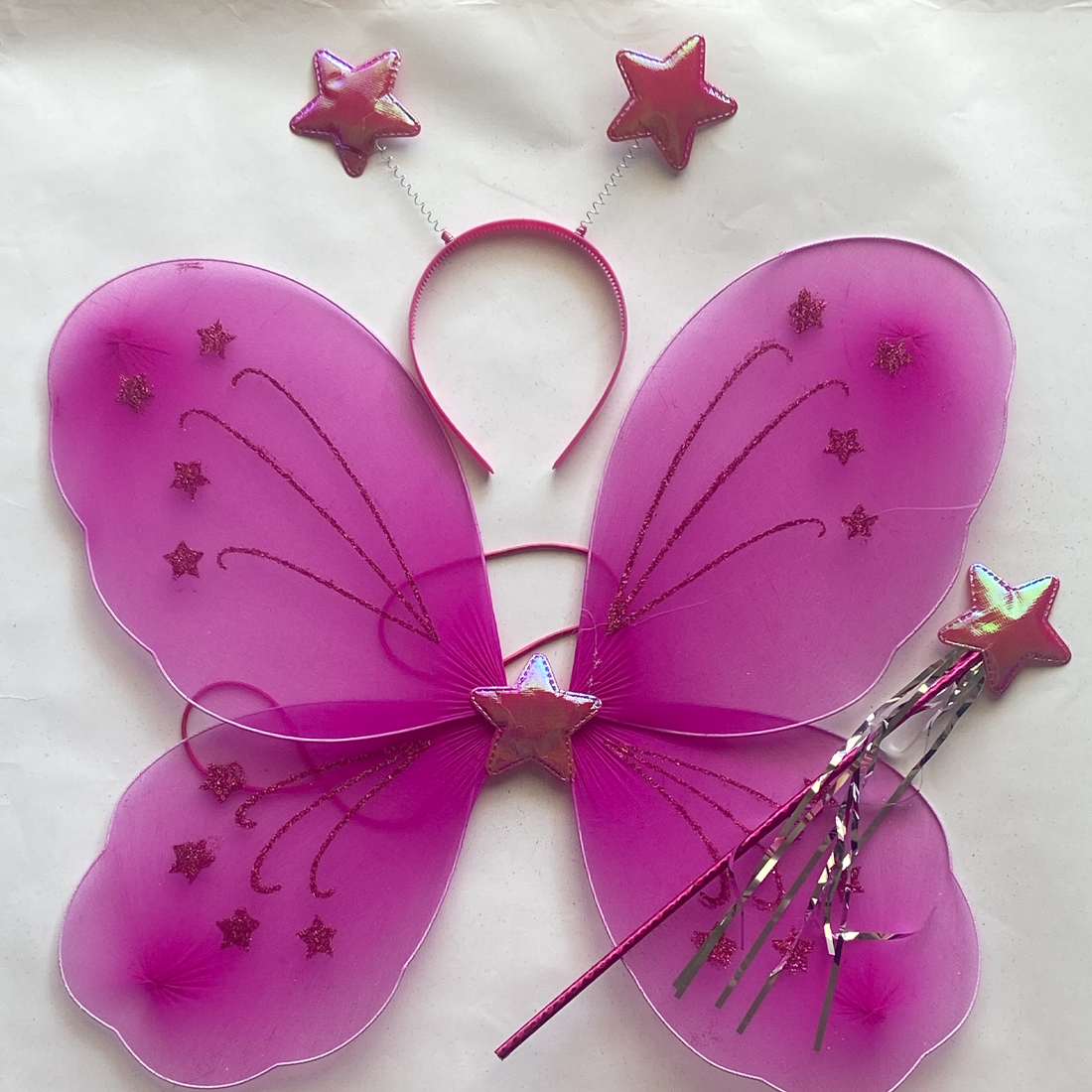 Hot Pink Fairy 3 Piece Wing Costume Set