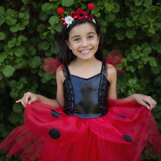Lady Bug Dress & Headband Size 3-4