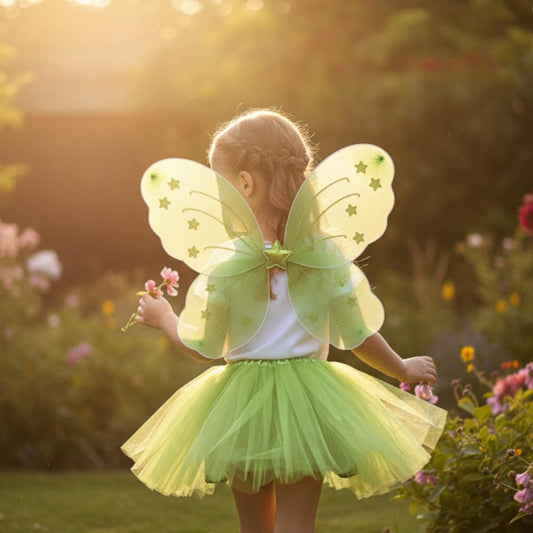 Lime Green Fairy Tutu and Wing Set