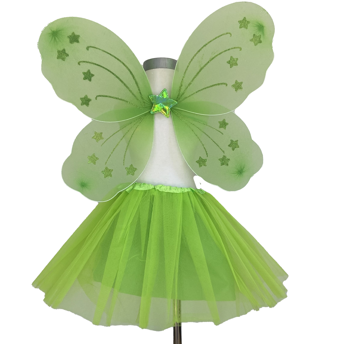 green fairy wings and matching tutu