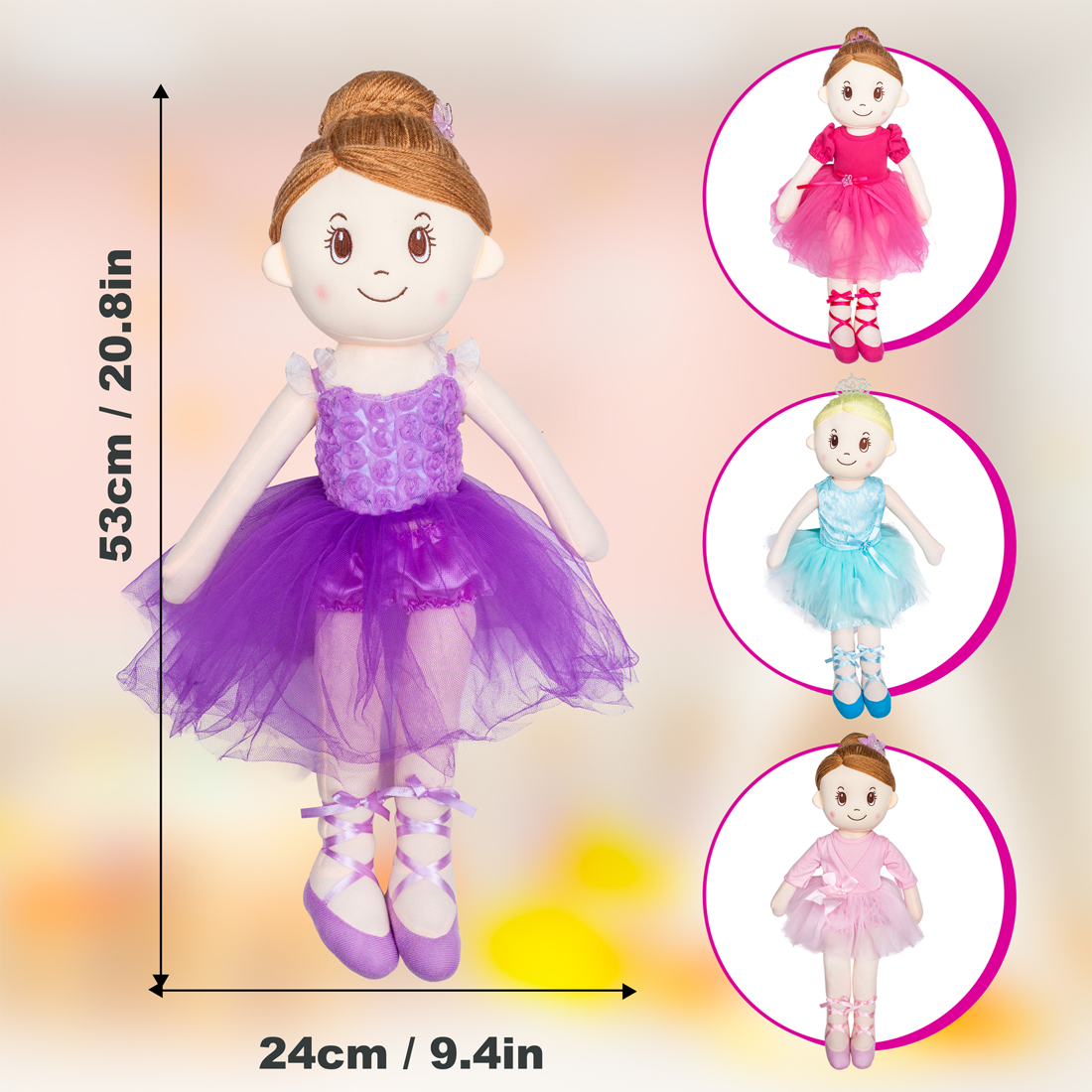 Mad Ally 57cm Ballerina Fairy Soft Plush Indi Doll - Lavender
