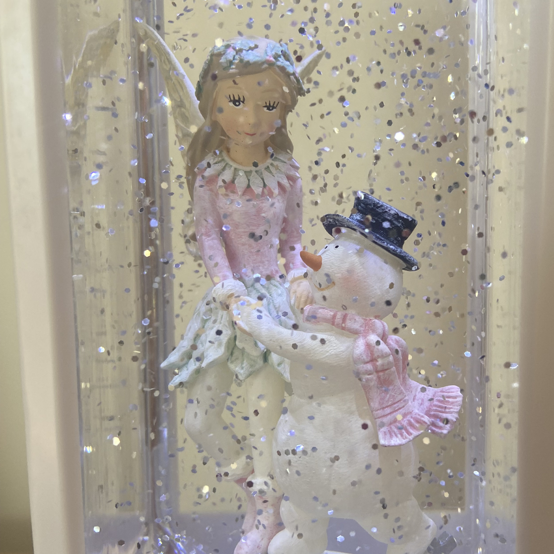 Magical Christmas Fairy and Snowman Lantern