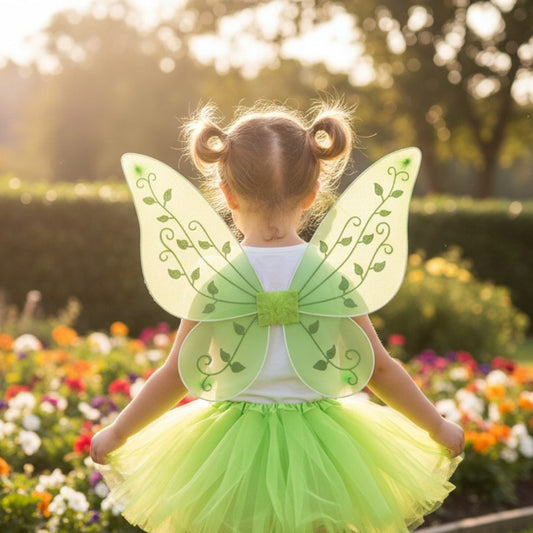 Magical Green Tutu and Tinker Bell Inspired Wings Set