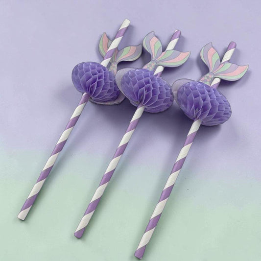 Mermaid Party Paper Straws 10pk