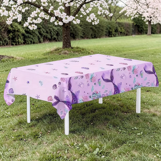 Mermaid Party Plastic Tablecloth Cover