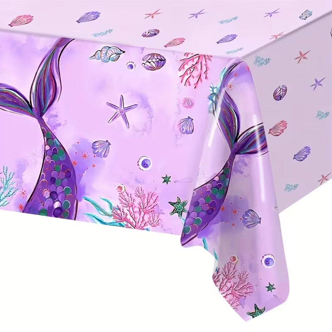 Mermaid Party Plastic Tablecloth Cover