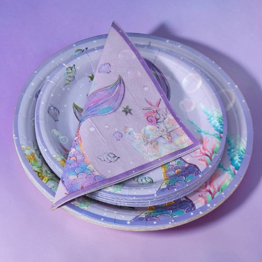 Mermaid Party Tableware 40 Piece Set