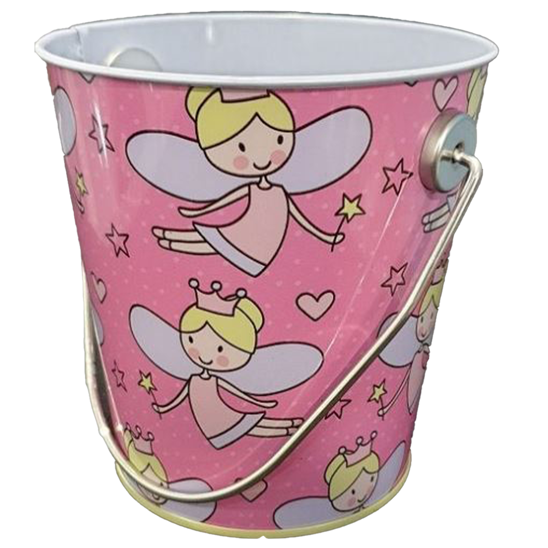 Metal Bucket Fairy & Hearts