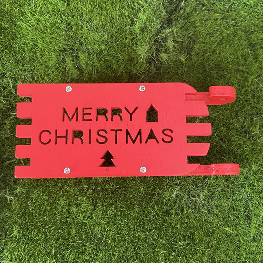 Miniature Christmas Red Merry Christmas Sleigh