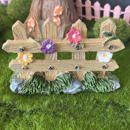Miniature Fairy Garden Fence With Flowers
