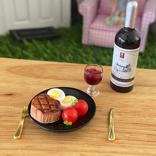 Miniature Fairy Steak Dinner Set