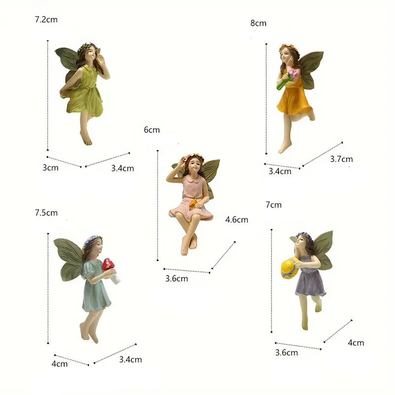 Miniature Flower Fairy Figurines Set of 5